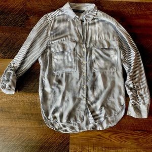 Zara Blue Striped Button Down - Size XS